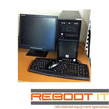 Tower Intel Dual Core 3GHz 1GB 80GB DVDRW PC Computer + 17" LCD