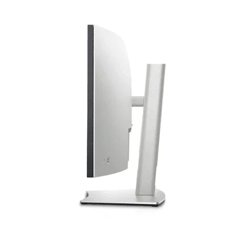 A side view of a refurbished Dell U3421WE 34" curved IPS monitor with a silver stand, 3440x1440 resolution and 21:9 aspect ratio, against a plain white background.