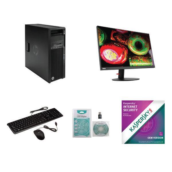 Workstation Power Desktop Package | HP Z440 & Dual 24" P24h-10 IPS QHD Monitors