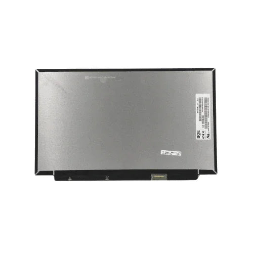 A rectangular Lenovo ThinkPad X1 Carbon G8 14" 1920x1080 Touch Display (5D10V82347) panel, shown from the back with a metallic surface, barcode label, model stickers, and bottom connector—ideal for refurbished replacements.