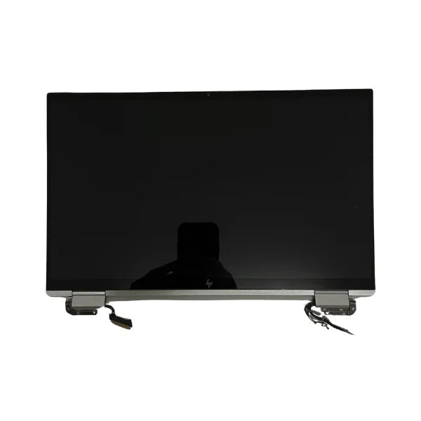 An HP Elitebook X360 1030 G7 13.3" FHD Screen Assembly (M16085-001) by HP is shown detached, with black display, hinges, and visible cables on a white background.