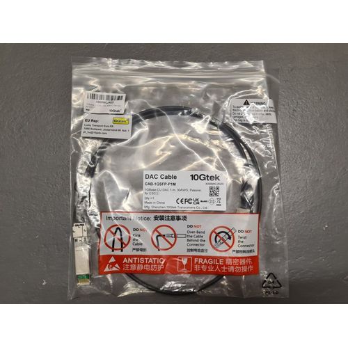 10Gtek CAB-GSFP-P1M 1G SFP Passive DAC Twinax Direct Attach Cable 1m