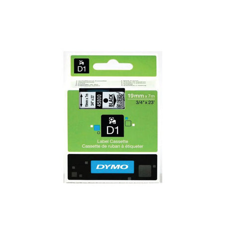 Dymo S0720830 D1 19mm x 7mm Label Tape Black on White | Brand New in Box