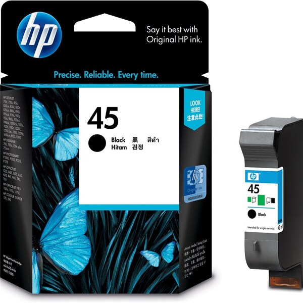 HP 45 51645AA Genuine Black Ink Cartridge | Genuine & Brand New