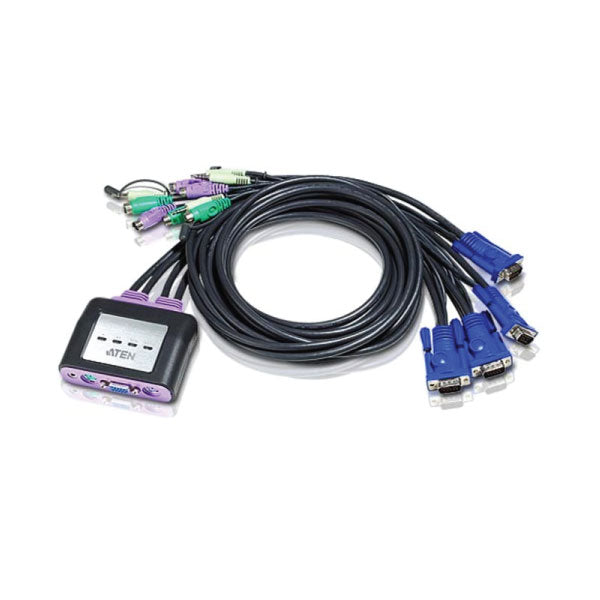 Aten CS64A PS/2 VGA/Audio Cable KVM 1.8m Switch | 3mth Wty