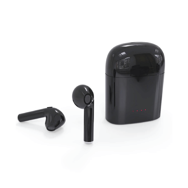 i7s TWS Wireless Bluetooth Twin Earbuds Earphones + Charger for iPhone or Samsung | Black