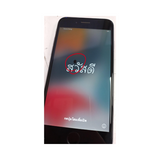 An Apple iPhone 6S 64GB Space Grey Unlocked Smartphone displays a Thai greeting on its screen with one character circled in red; subtle reflections are present and dead pixels are not visible.