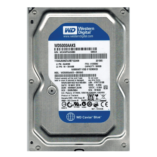 Western Digital Blue WD5000AAKS 500GB 3.5" SATA 3 7200RPM Hard Drive