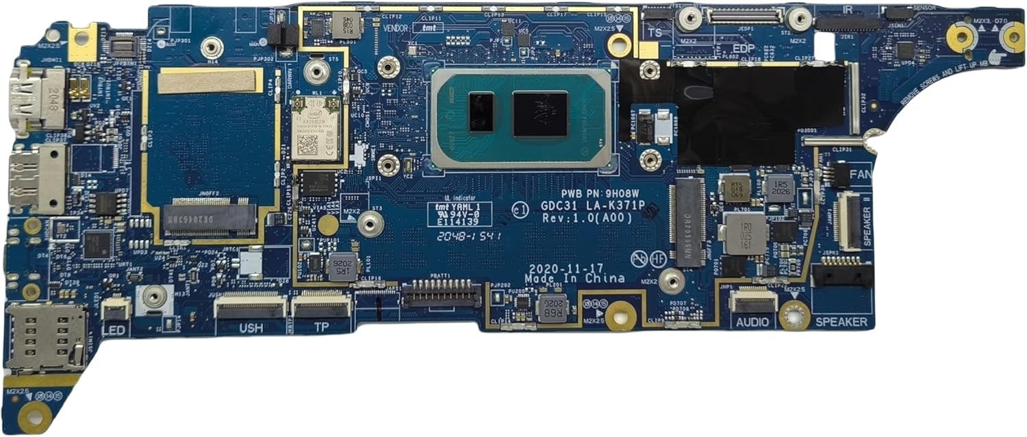 Dell Latitude 7320 Motherboard i7-1185G7 LA-K371P 0PKK8F - Top Component View