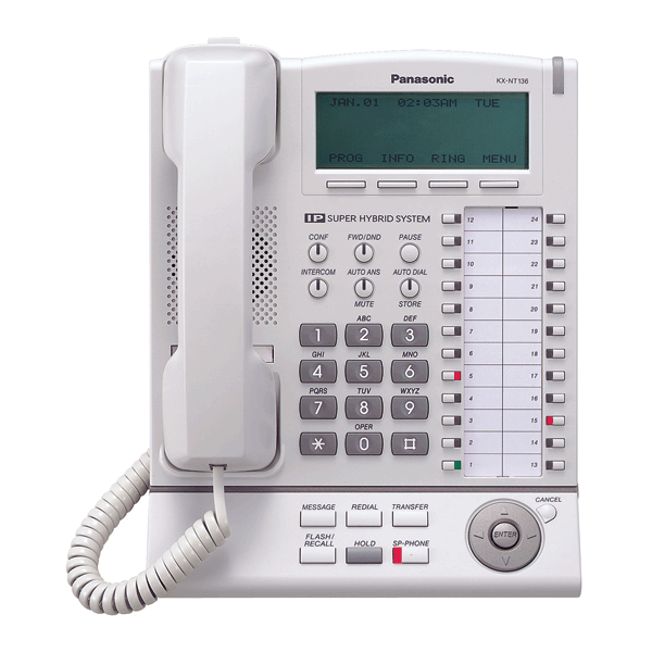 Panasonic KX-NT136X VOIP Phone and Stand - WHITE | Base only - no headset