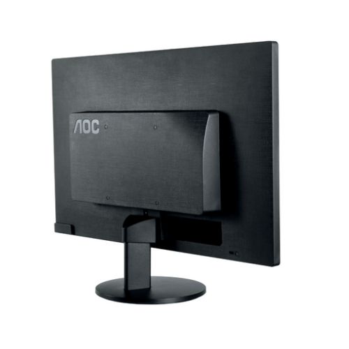 A refurbished AOC intl 23" 2470W FHD IPS Monitor is shown from the back, displaying its stand and rear panel with the AOC logo on the upper left, all set against a plain white background.