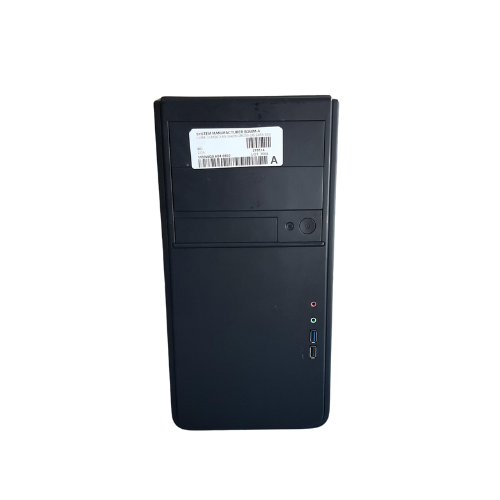 A Certified Refurbished MSI Desktop, the ASUS PRIME B360M-A SFF with Intel i3-8100 3.6GHz, 8GB RAM, and 250GB SSD, features a black tower with front USB ports and audio jacks, shown against a white background.