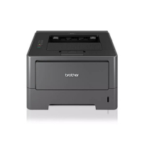 A refurbished Brother HL-5450DN Monochrome Laser Printer Duplex | Wty by Brother, featuring a top paper output tray, is shown from the front against a white background.