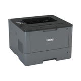 The Brother HL-L5100DN Monochrome Laser Printer features 1200dpi resolution, duplex printing, USB and Ethernet connectivity, ideal for high-volume tasks. It has a top paper output tray and convenient control buttons on the left side.