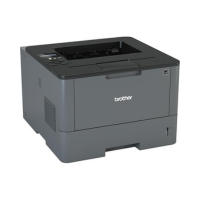 The Brother HL-L5100DN Monochrome Laser Printer features 1200dpi resolution, duplex printing, USB and Ethernet connectivity, ideal for high-volume tasks. It has a top paper output tray and convenient control buttons on the left side.