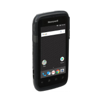 A certified refurbished Honeywell Dolphin CT60-L1N 4G LTE Rugged Scanner (32GB) by Honeywell features a black touchscreen with app icons, shown angled left against a white background.