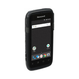 A certified refurbished Honeywell Dolphin CT60-L1N 4G LTE Rugged Scanner (32GB) by Honeywell features a black touchscreen with app icons, shown angled left against a white background.