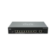 A Cisco SRW2008-K9 SG300-10 8-Port Gigabit Managed Switch is shown on a plain white background, featuring the Cisco logo on top. With eight Ethernet ports, it’s ideal as a business network switch.
