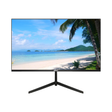 A Dahua DHI-LM24-B200 23.8" Full HD LED monitor from Dahua shows a tropical beach with blue sky, white sand, palm trees, and the ocean in the background.