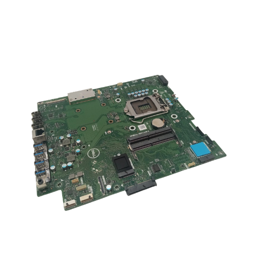 A certified refurbished Dell OptiPlex 7490 AIO Motherboard 01JGV6 (brand: Dell) with Intel Q570 chipset, visible CPU socket, RAM slots, USB ports, and connectors is shown on a white background.