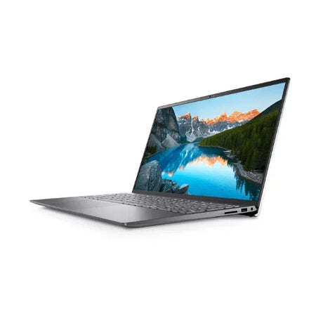 The Dell Inspiron 5510 i7 features a slim, silver design and is open to reveal scenic mountains and a lake on its 15.6" display. With 16GB RAM, 512GB SSD, Windows 11 Pro, and stylish looks, it’s ideal for users seeking an affordable modern laptop.