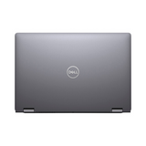 A closed silver Dell Latitude 5310 2-in-1 i7, viewed from above with the Dell logo centered on the lid. Hinges and edges of this certified refurbished Dell laptop are visible at the bottom. Specs: 16GB RAM, 256GB SSD, 13.3" W11P.