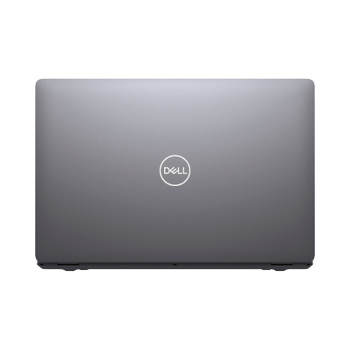 Closed silver Dell Latitude 5511 i7-10850H laptop with 32GB RAM and 512GB SSD, certified refurbished, viewed from above with the Dell logo centered on the lid against a plain white background.