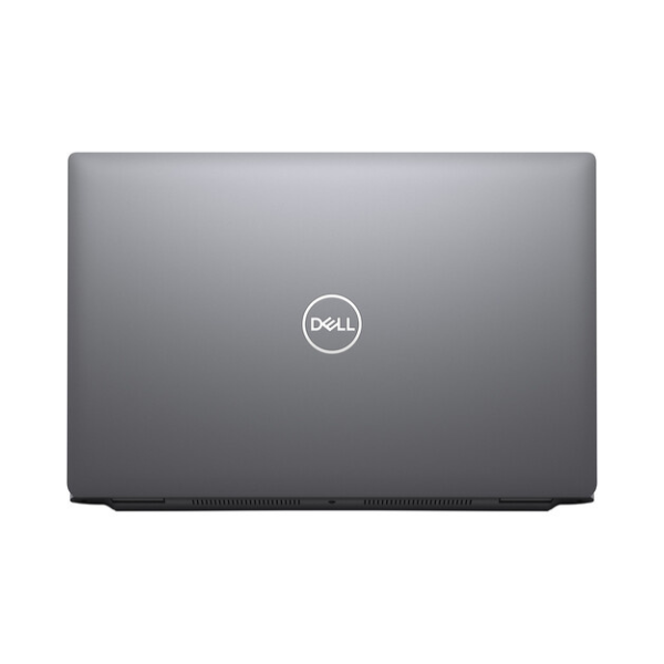 A closed Dell Latitude 5520 i7 laptop in silver is shown from above, featuring the Dell logo centered on the lid against a plain white background.