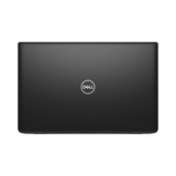 A closed Dell Latitude 7520 i7 business laptop in black is shown from above, featuring a textured lid with the Dell logo centered on top.