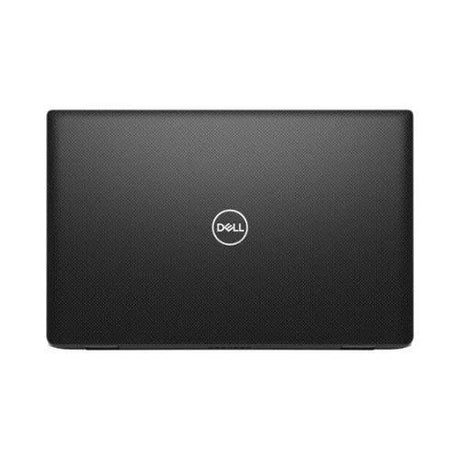 A closed Dell Latitude 7520 i7 business laptop in black is shown from above, featuring a textured lid with the Dell logo centered on top.