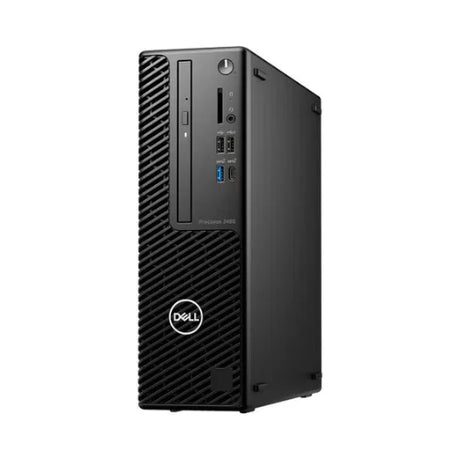 The Dell Precision 3460 SFF, powered by an i7-12700, 32GB RAM, 256GB + 2TB SSD, and WX3200 graphics, is a sleek black small form factor workstation with USB ports and audio jacks—ideal for any workspace.