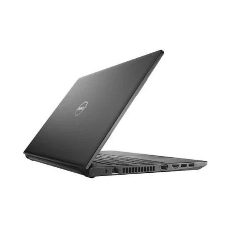 A Certified Refurbished Dell Vostro 3578 i7 8550U business laptop, partially open to show left-side ports and the Dell logo on the lid, is shown against a plain white background.