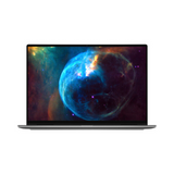 A sleek Dell XPS 13 7390 2-in-1 laptop (i7 1065G7, 16GB RAM, 512GB SSD, 13.4 Touch), shown with a vivid blue and purple nebula on screen against a plain white background.
