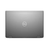 A closed Dell Latitude 7350 Ultra 5 135U laptop is shown from the top with a centered Dell logo, sleek silver lid, and visible corner hinges, highlighting its professional look and advanced AI performance.