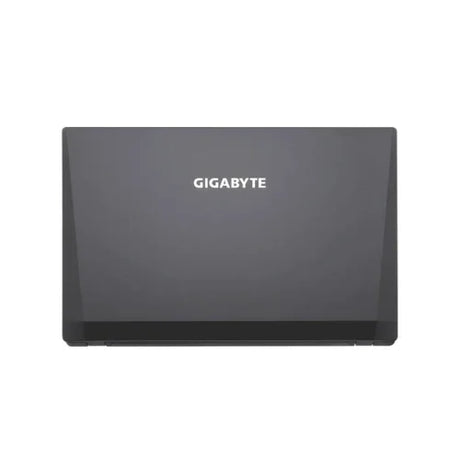 A closed GIGABYTE P15FV5 laptop with a dark gray lid displays the GIGABYTE logo in white; it features an Intel Core i7-6700HQ CPU, 16GB RAM, 512GB SSD + 2TB HDD, and NVIDIA GTX 950M graphics.