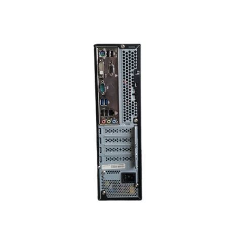 The Gigabyte H110M SFF desktop, powered by an Intel Core i3-6100, features rear USB, VGA, HDMI, Ethernet, audio ports and power input on a GIGABYTE motherboard with ventilation grilles for optimized airflow.