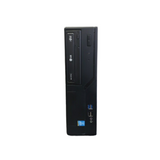 Front view of a certified refurbished Gigabyte H81M-D2V SFF desktop with Intel i3-4130 3.4GHz, 9GB RAM, 250GB SSD, USB ports, audio jacks, and DVD drive—all against a plain white background.