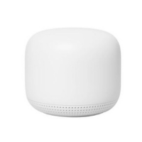 A compact, black Google Nest WiFi Router H2D AC2200 with a smooth finish, mesh dual band WiFi, and subtle vents near the base, displayed against a plain background.