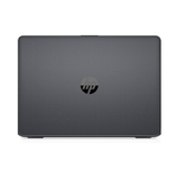 The refurbished HP 245 G6 AMD E2-9000E 1.5GHz 8GB 1TB 14" business laptop by HP features a dark gray matte finish with the HP logo centered on the lid.
