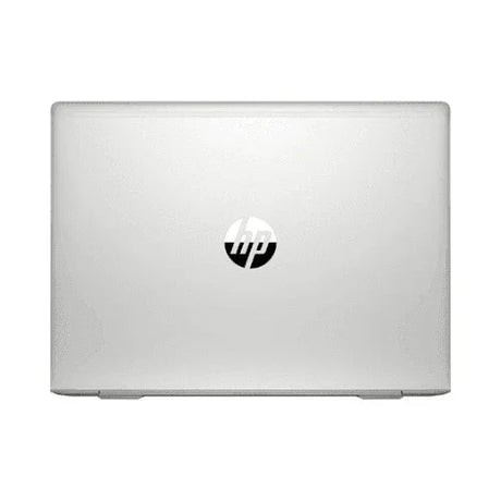 A closed silver refurbished HP ProBook 440 G7 i7 laptop is shown from above, featuring the HP logo centered on the lid against a plain white background.
