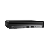 The certified refurbished HP Elite Mini 600 G9, featuring an i7 12700T processor, 16GB RAM, and 512GB storage in a small black chassis with front ports, is perfect for any workspace.