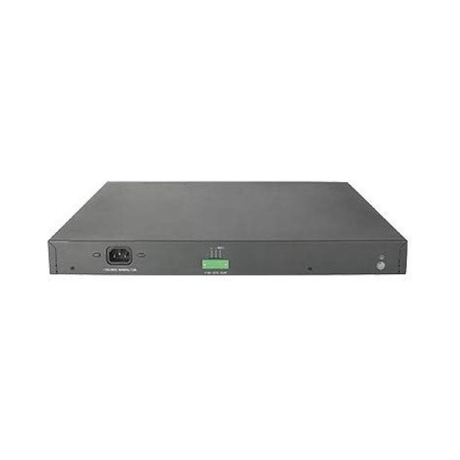 A front view of the black Aruba HPE 3600 Wireless Mobility Controller rackmount shows a left power socket, central indicator lights, and a right button; designed for enterprise WiFi and policy enforcement firewall tasks.