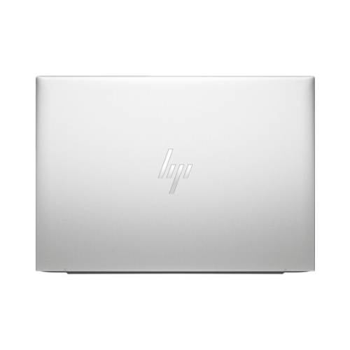 A closed silver HP EliteBook 860 G10 i7 1355U laptop by HP is shown from above with the HP logo centered on the lid, set against a plain white background.
