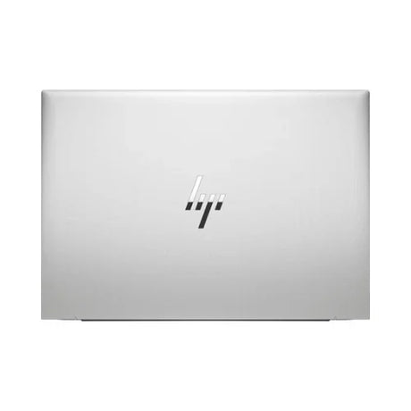 A closed silver HP EliteBook 860 G9 laptop is shown from above on a white background, displaying the central HP logo. This refurbished business model features an Intel Core i5-1235U, 16GB RAM, and 256GB SSD.