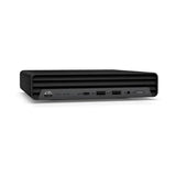 A Certified Refurbished HP ProDesk 400 G9 Mini i7 13700T 4.9GHz, 16GB RAM, and 512GB SSD is displayed on a white background, highlighting its compact design with front power button, USB ports, audio jack, and SD card slot.