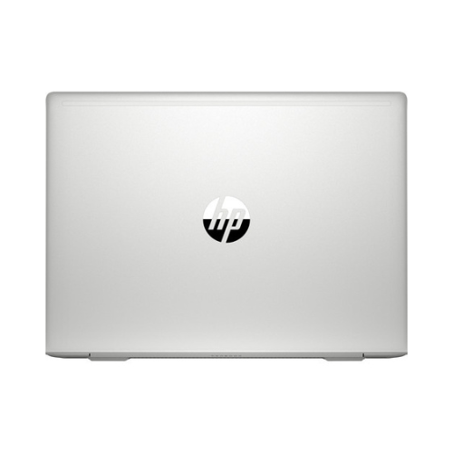 A closed silver HP ProBook 445 G6 Ryzen 7 Pro 2700U laptop is viewed from above, with the HP logo centered on the lid—refurbished, featuring 16GB RAM, 512GB SSD, a 14" display, and Windows 11 Pro.