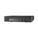 The Certified Refurbished HP ProDesk 600 G2 USDT from HP features an i7 6700T 2.8GHz CPU, 8GB RAM, 256GB storage, WIFI, and Windows 10 Pro. Its compact black design includes front USB ports, audio jacks, and a ventilation grille.