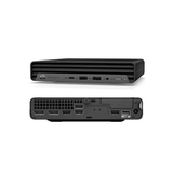 Front and back views of the refurbished HP ProDesk 600 G6 Mini i7 10700T (8GB, 1TB, WiFi, Windows 11 Pro), featuring USB, audio, HDMI, Ethernet, and power ports. Includes a 1-year warranty.