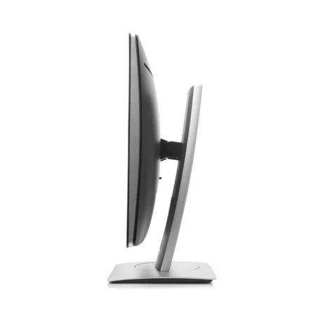 Side view of a certified refurbished HP EliteDisplay E222 21.5" FHD IPS monitor (1920x1080, VGA/HDMI/DP/USB), on a rectangular stand against a white background.