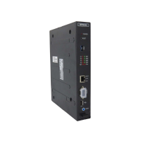 A black LG MFIM50B IP PBX Phone System, a 50 Port Multi-Function Gateway Module, featuring indicator lights, USB, Ethernet, serial ports, and power button on the front panel—ideal for IP communications—photographed on a white background.